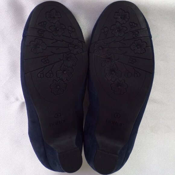 HOTTER COMFORT CONCEPT size 8 MONICA dark-blue suede low-heel pumps - Picture 14 of 15